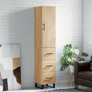 Hoge kast 34,5x34x180 cm bewerkt hout sonoma eiken
