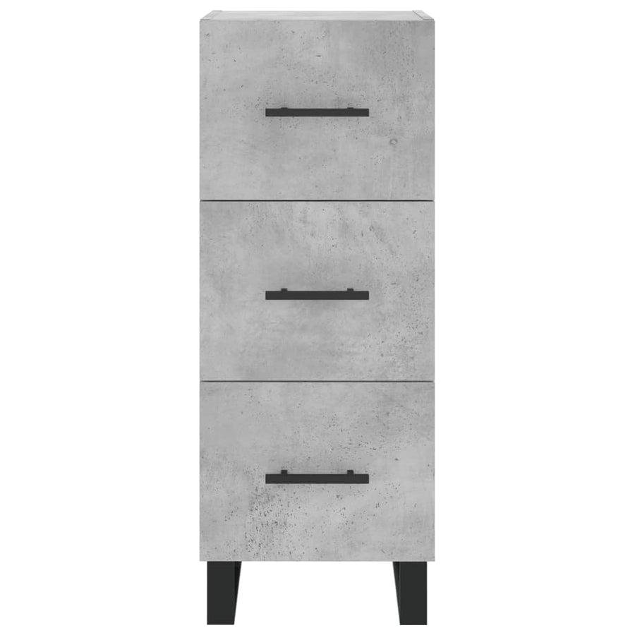 Hoge Kast 34,5X34X180 Cm Bewerkt Hout Betongrijs