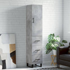 Hoge kast 34,5x34x180 cm bewerkt hout betongrijs