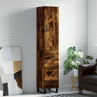 Hoge kast 34,5x34x180 cm bewerkt hout gerookt eiken