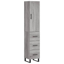Hoge Kast 34,5X34X180 Cm Bewerkt Hout Eikenkleurig Grijs sonoma