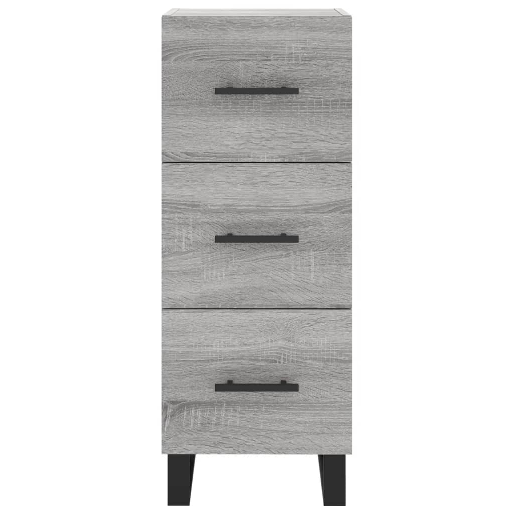 Hoge Kast 34,5X34X180 Cm Bewerkt Hout Eikenkleurig Grijs sonoma