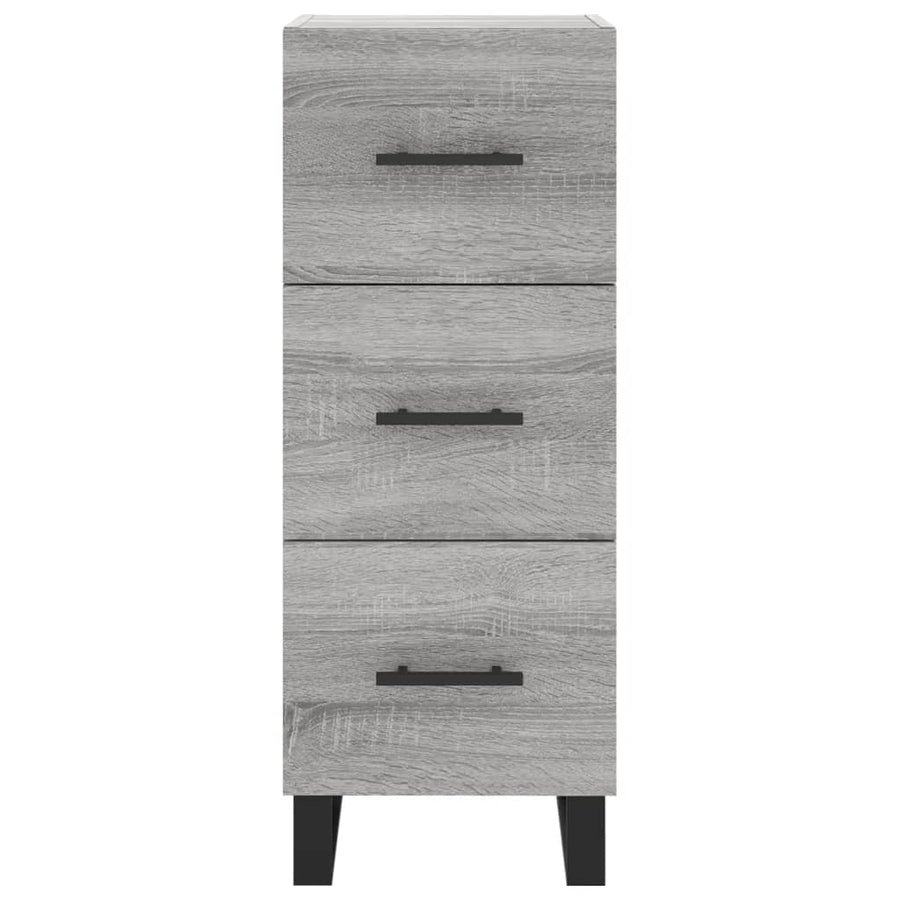 Hoge Kast 34,5X34X180 Cm Bewerkt Hout Eikenkleurig Grijs sonoma