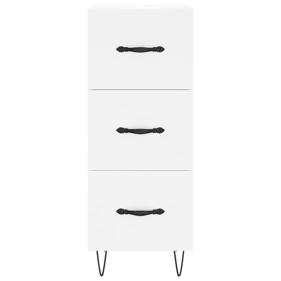 Hoge kast 34,5x34x180 cm bewerkt hout wit