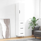 Tall cabinet 34.5x34x180 cm distressed wood white