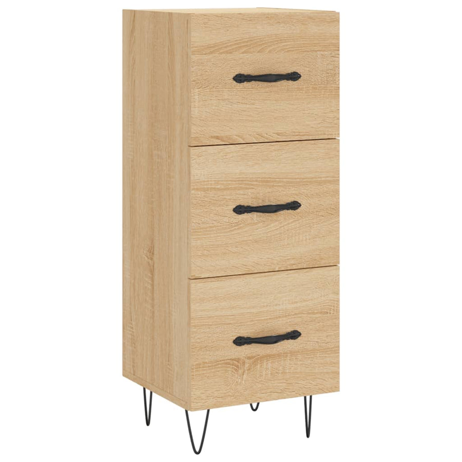 Hoge kast 34,5x34x180 cm bewerkt hout sonoma eikenkleurig