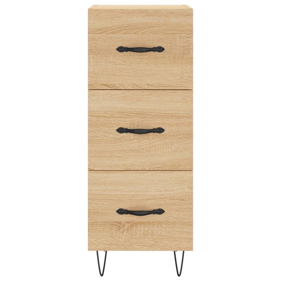 Hoge kast 34,5x34x180 cm bewerkt hout sonoma eikenkleurig