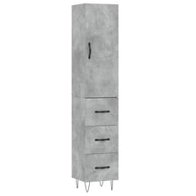Hoge Kast 34,5X34X180 Cm Bewerkt Hout Betongrijs