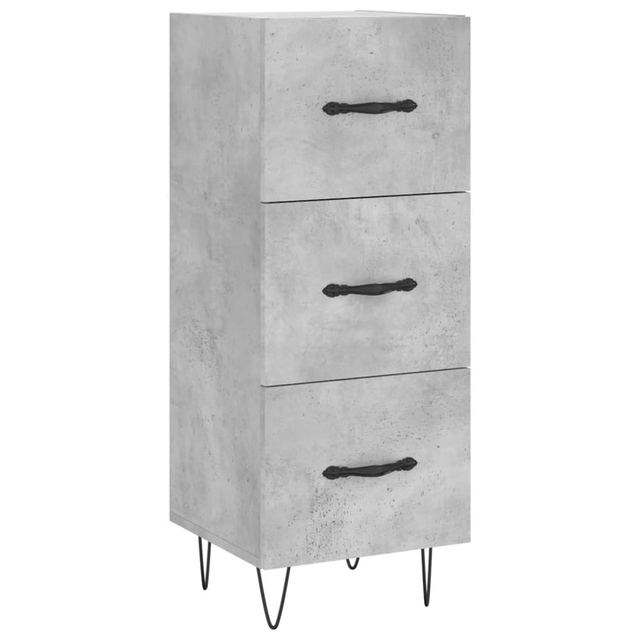 Hoge Kast 34,5X34X180 Cm Bewerkt Hout Betongrijs