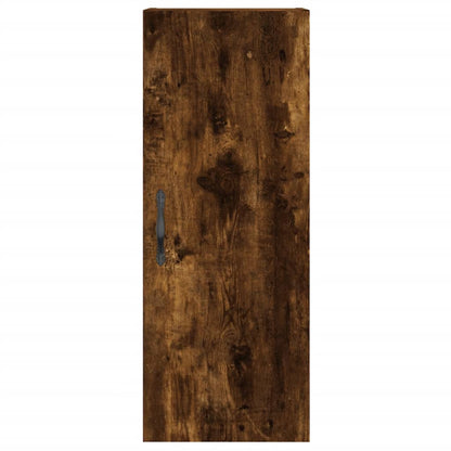 Hoge Kast 34,5X34X180 Cm Bewerkt Hout Gerookt Eikenkleurig