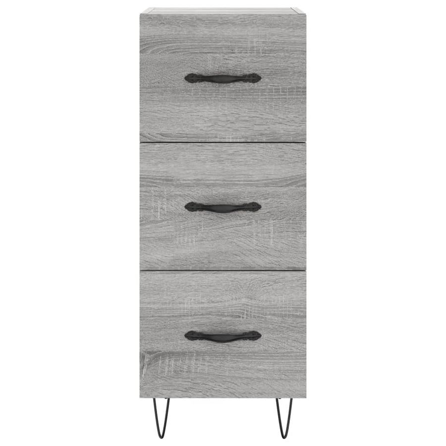 Hoge Kast 34,5X34X180 Cm Bewerkt Hout Grijs Sonoma Eikenkleurig
