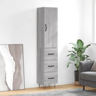 Hoge kast 34,5x34x180 cm bewerkt hout grijs