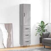 Hoge kast 34,5x34x180 cm bewerkt hout grijs