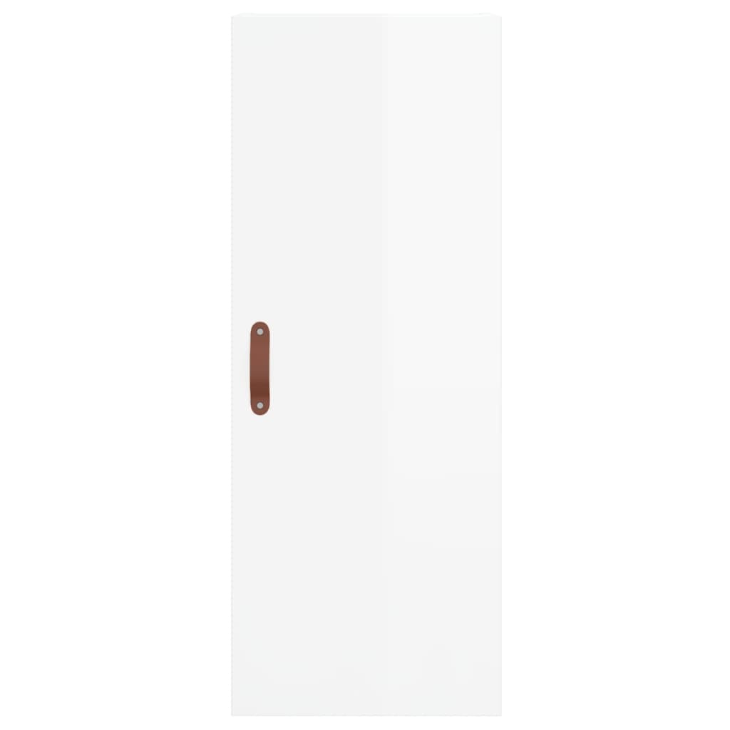 Hoge Kast 34,5X34X180 Cm Bewerkt Hout Hoogglans Wit