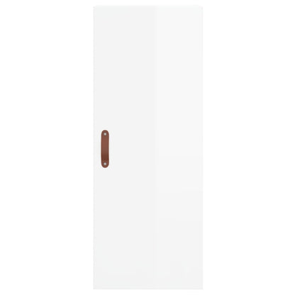 Hoge Kast 34,5X34X180 Cm Bewerkt Hout Hoogglans Wit