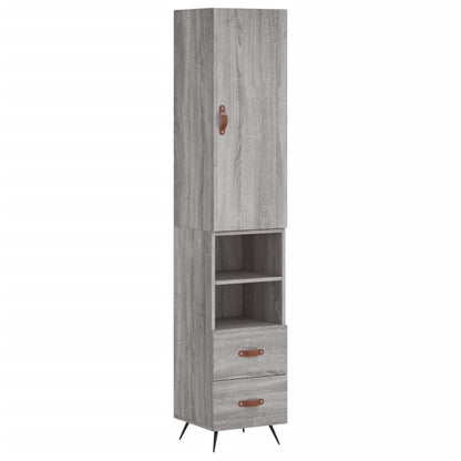 Hoge Kast 34,5X34X180 Cm Bewerkt Hout Grijs Sonoma Eikenkleurig
