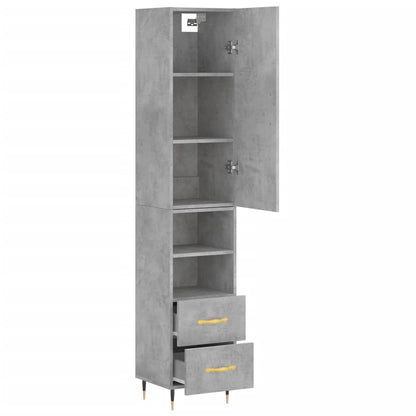 Hoge Kast 34,5X34X180 Cm Bewerkt Hout Betongrijs