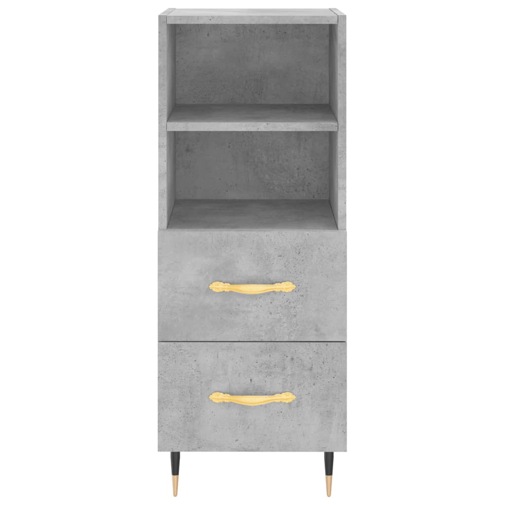 Hoge Kast 34,5X34X180 Cm Bewerkt Hout Betongrijs