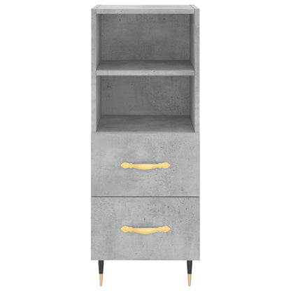 Hoge Kast 34,5X34X180 Cm Bewerkt Hout Betongrijs
