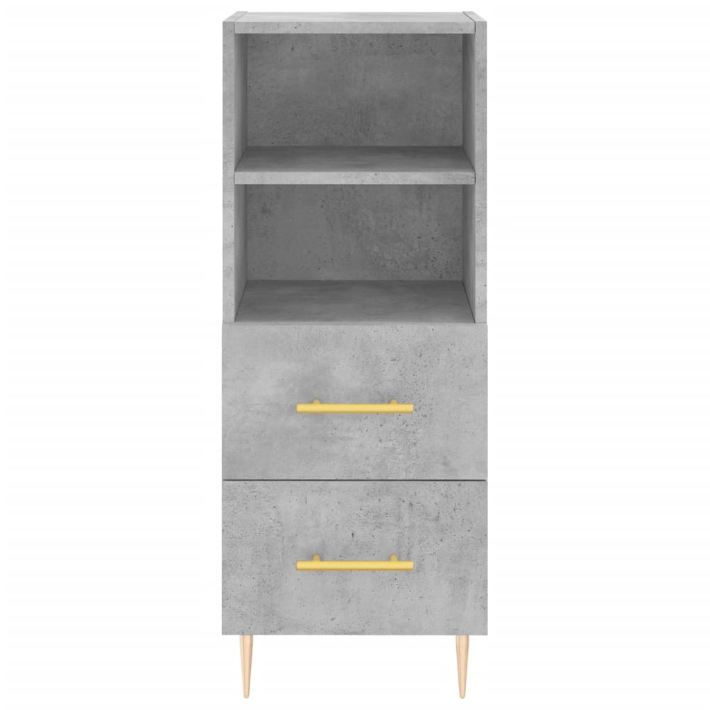 Hoge Kast 34,5X34X180 Cm Bewerkt Hout Betongrijs