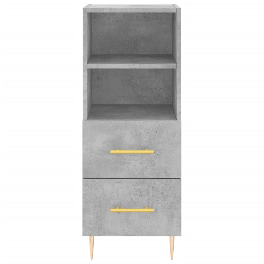 Hoge Kast 34,5X34X180 Cm Bewerkt Hout Betongrijs