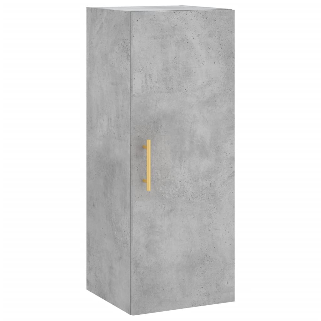 Hoge Kast 34,5X34X180 Cm Bewerkt Hout Betongrijs