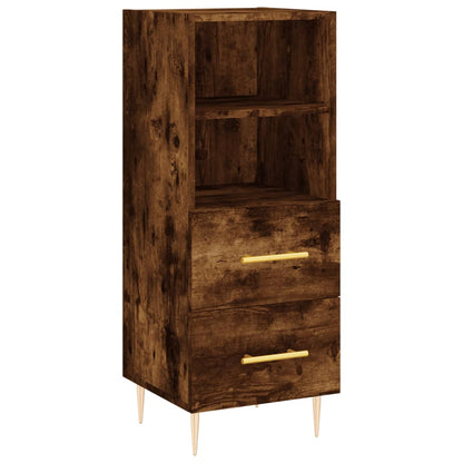 Hoge Kast 34,5X34X180 Cm Bewerkt Hout Gerookt Eikenkleurig