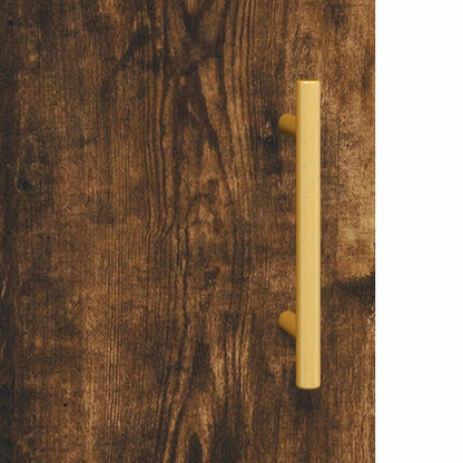 Hoge Kast 34,5X34X180 Cm Bewerkt Hout Gerookt Eikenkleurig