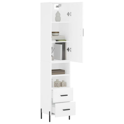 Hoge Kast 34,5X34X180 Cm Bewerkt Hout Wit