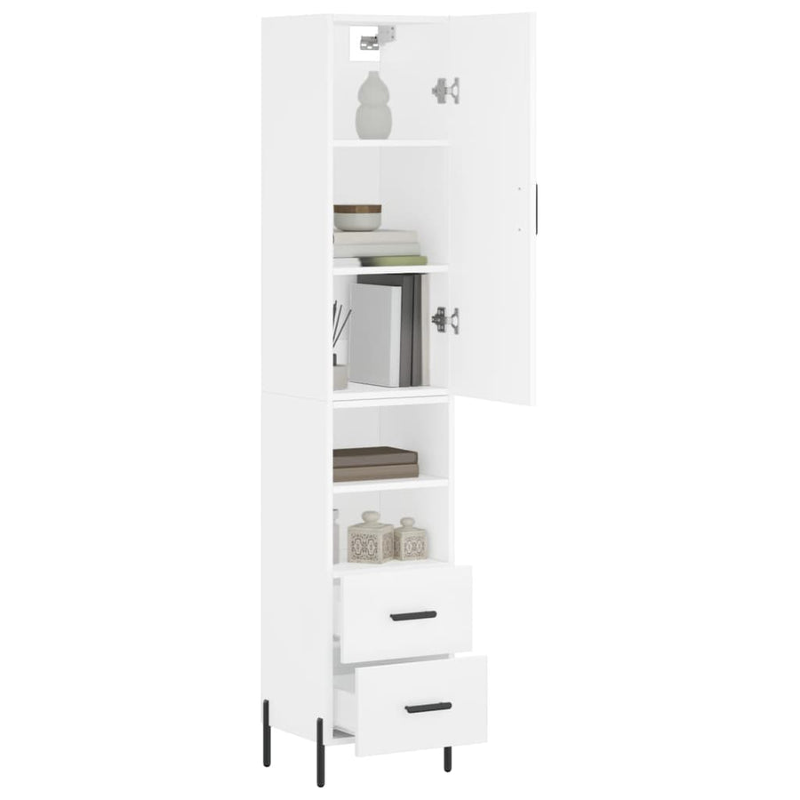 Hoge Kast 34,5X34X180 Cm Bewerkt Hout Wit