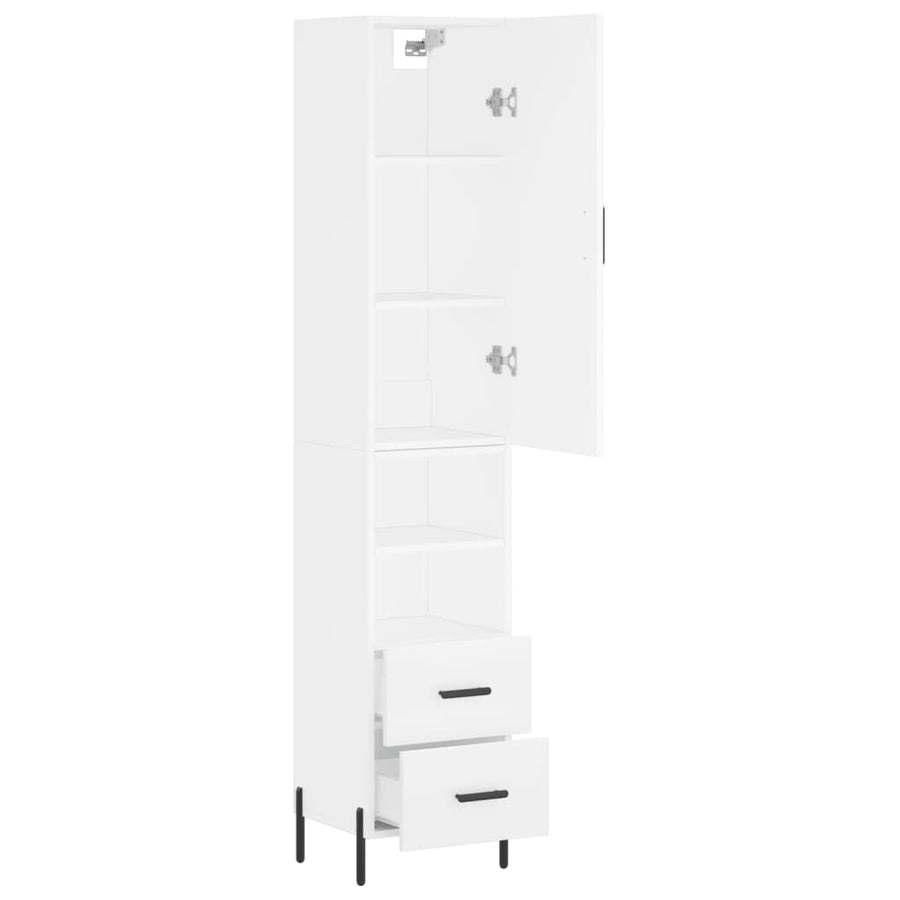 Hoge Kast 34,5X34X180 Cm Bewerkt Hout Wit