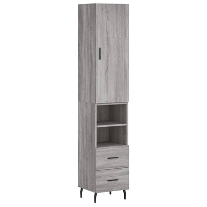 Hoge Kast 34,5X34X180 Cm Bewerkt Hout Grijs Sonoma Eikenkleurig