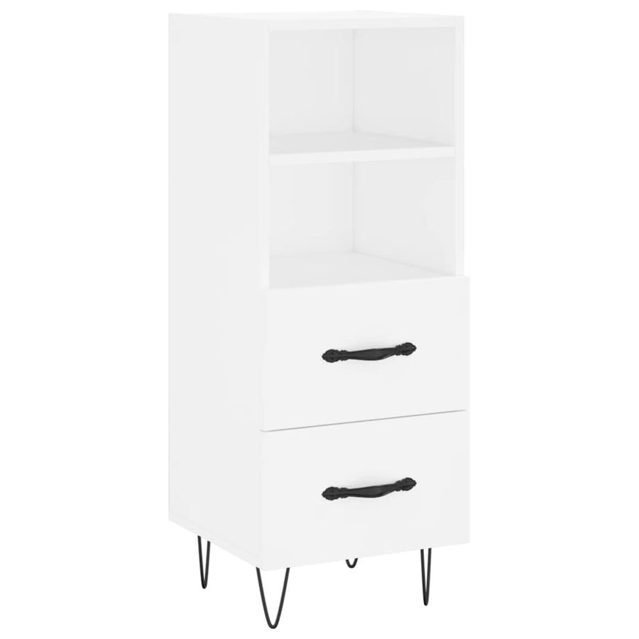 Hoge kast 34,5x34x180 cm bewerkt hout wit