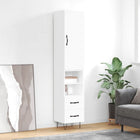 Tall cabinet 34.5x34x180 cm distressed wood white