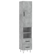 Hoge Kast 34,5X34X180 Cm Bewerkt Hout Betongrijs