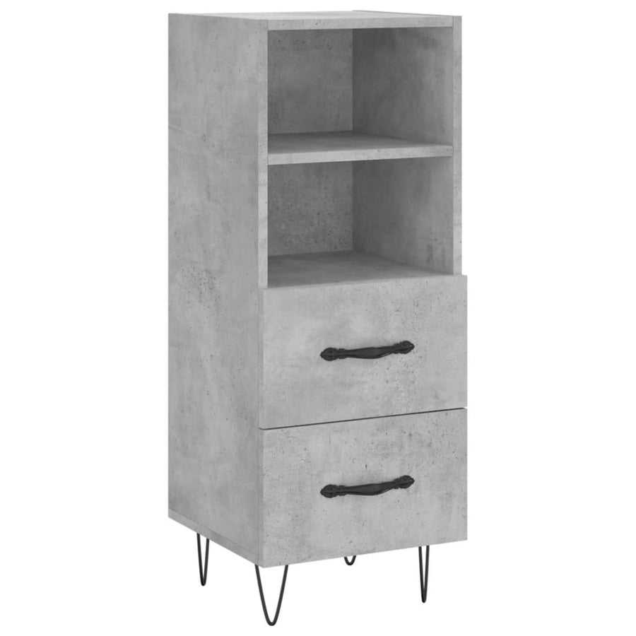 Hoge Kast 34,5X34X180 Cm Bewerkt Hout Betongrijs