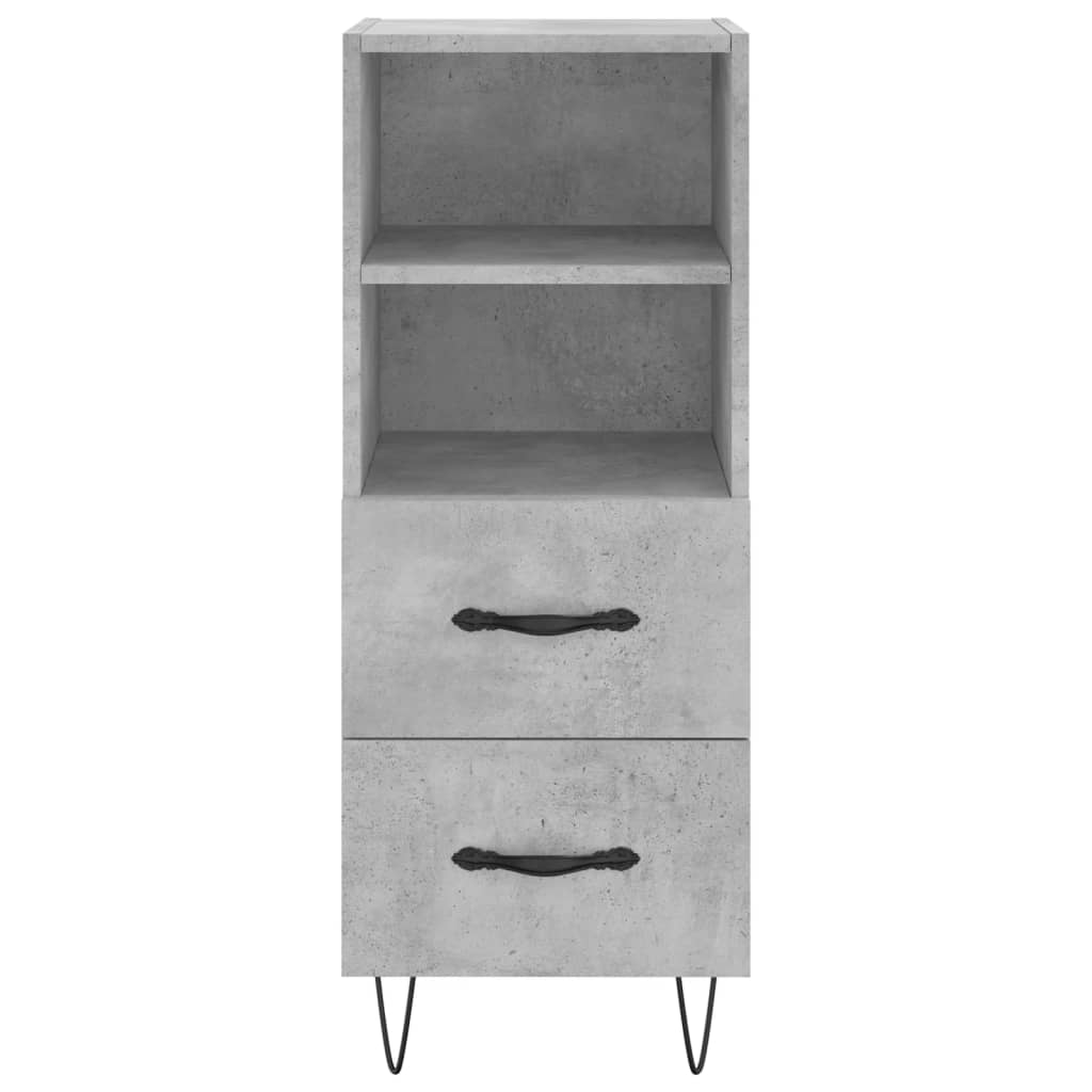 Hoge Kast 34,5X34X180 Cm Bewerkt Hout Betongrijs