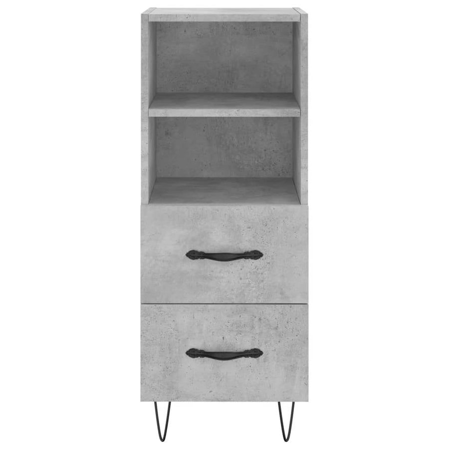 Hoge Kast 34,5X34X180 Cm Bewerkt Hout Betongrijs