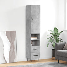 Hoge Kast 34,5X34X180 Cm Bewerkt Hout Betongrijs