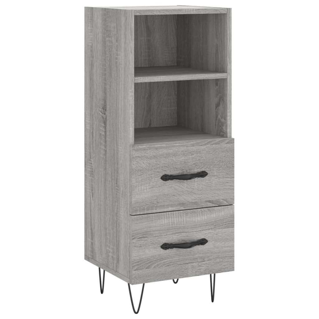 Hoge Kast 34,5X34X180 Cm Bewerkt Hout Grijs Sonoma Eikenkleurig