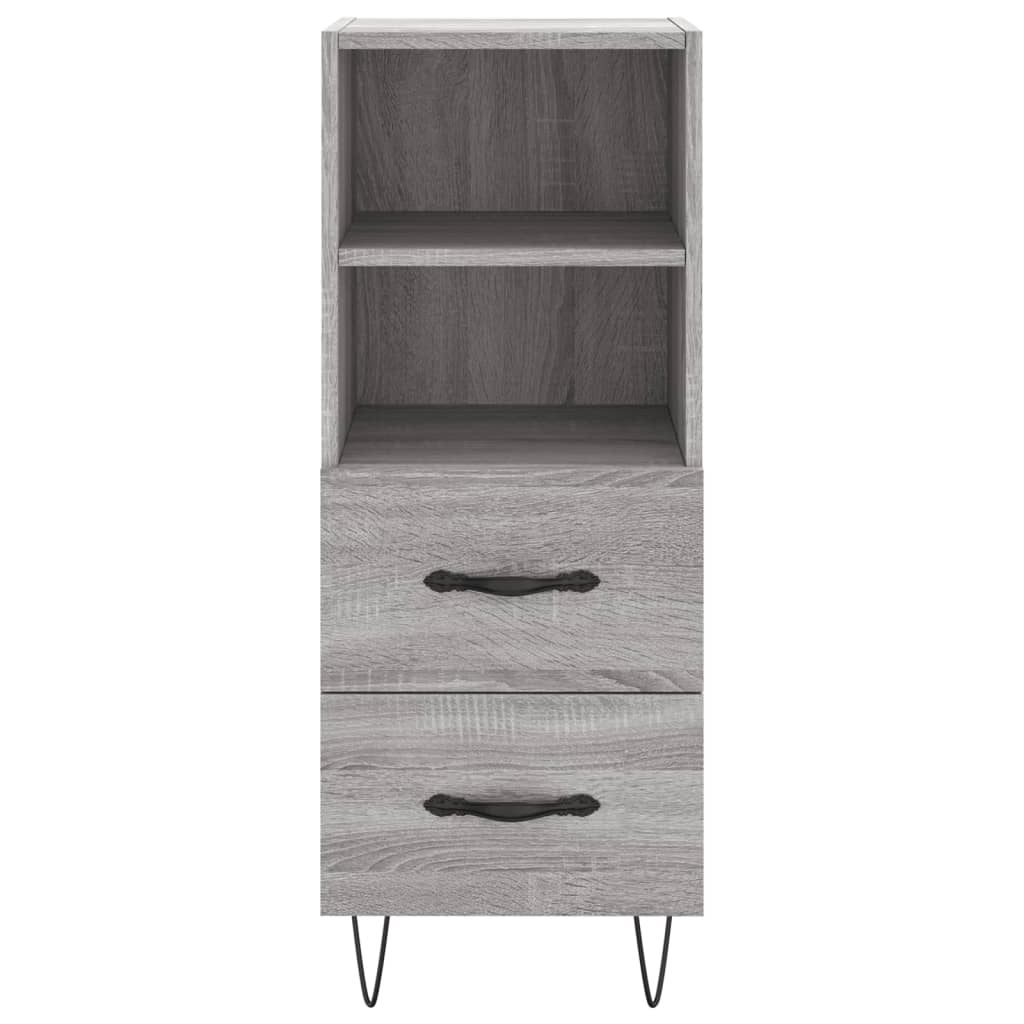 Hoge Kast 34,5X34X180 Cm Bewerkt Hout Grijs Sonoma Eikenkleurig