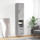 Hoge kast 34,5x34x180 cm grijs sonoma eiken bewerkt hout