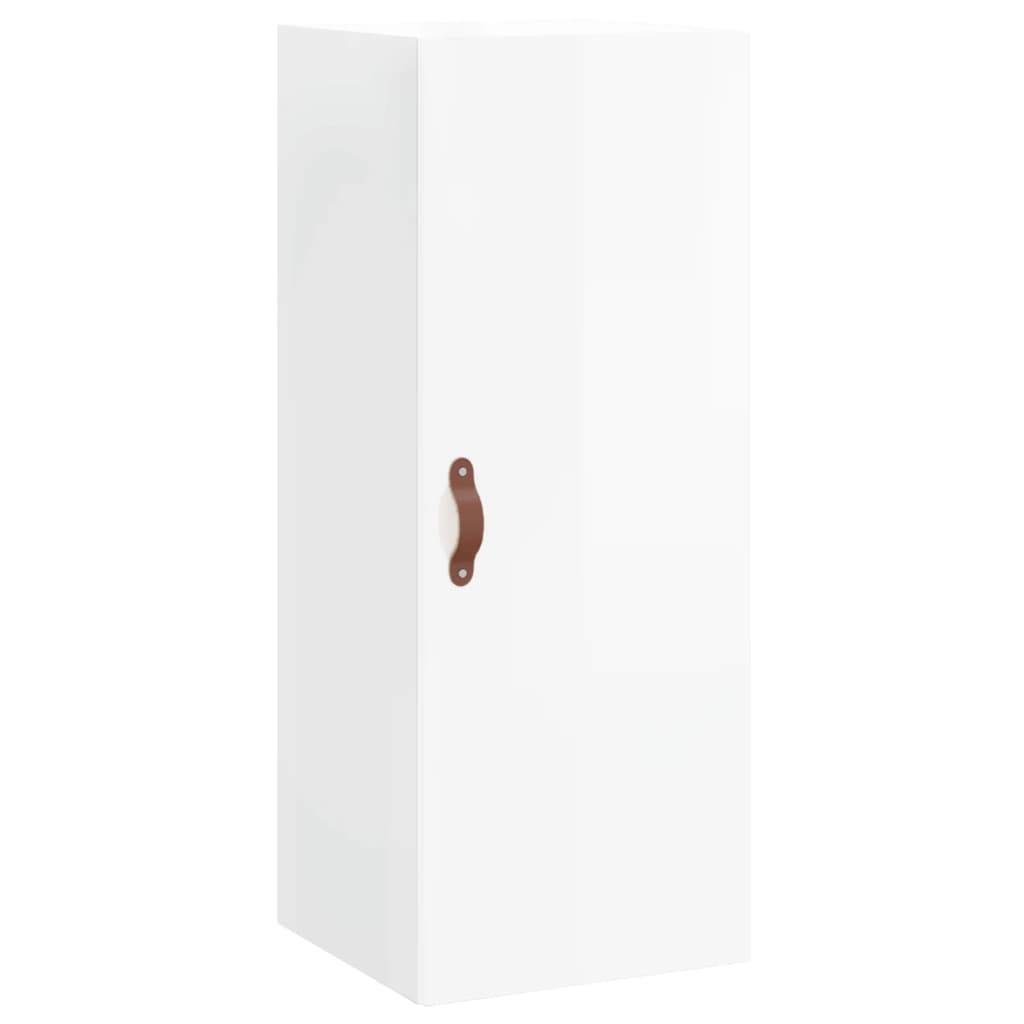 Hoge Kast 34,5X34X180 Cm Bewerkt Hout Hoogglans Wit