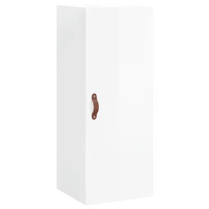 Hoge Kast 34,5X34X180 Cm Bewerkt Hout Hoogglans Wit