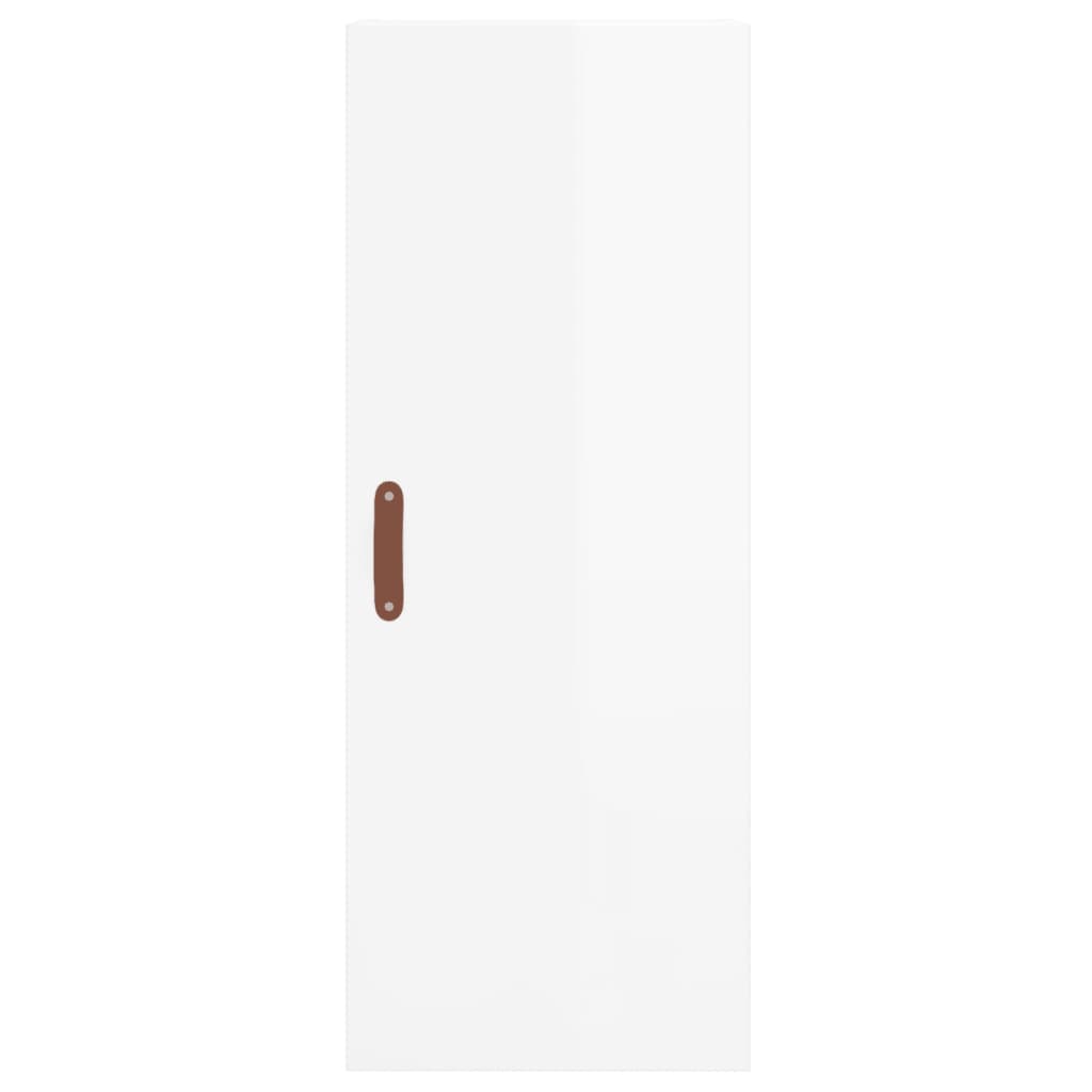 Hoge Kast 34,5X34X180 Cm Bewerkt Hout Hoogglans Wit