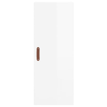 Hoge Kast 34,5X34X180 Cm Bewerkt Hout Hoogglans Wit
