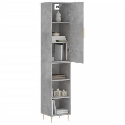 Hoge Kast 34,5X34X180 Cm Bewerkt Hout Betongrijs