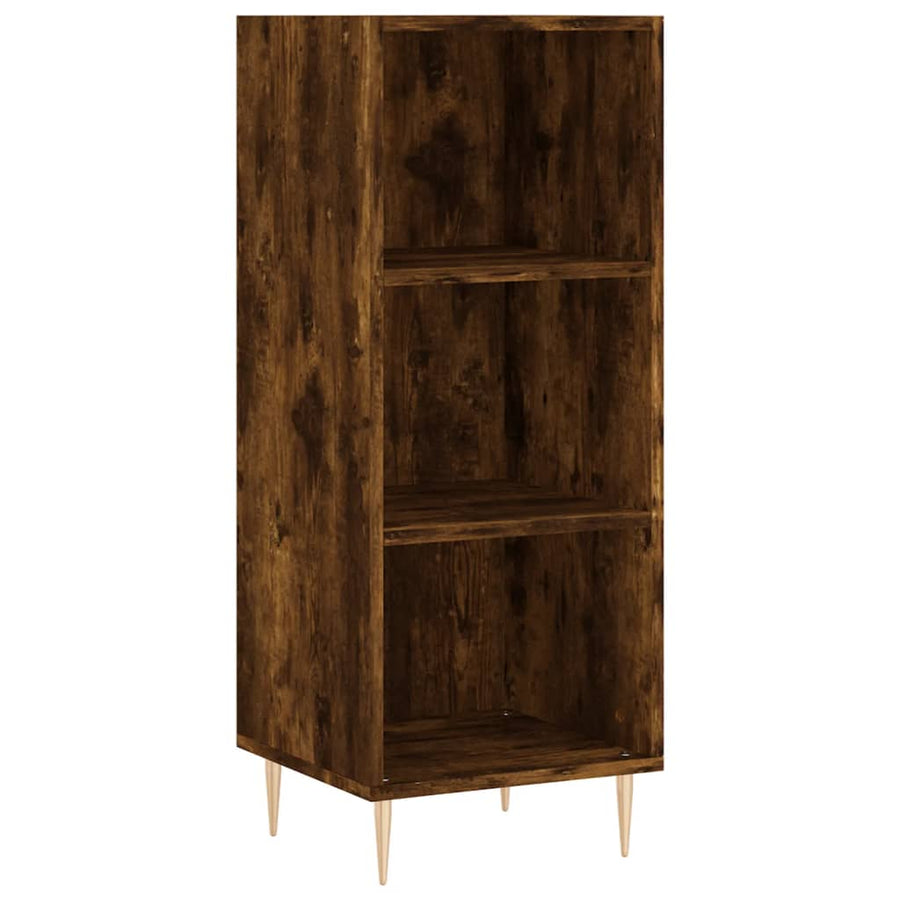 Hoge Kast 34,5X34X180 Cm Bewerkt Hout Gerookt Eikenkleurig