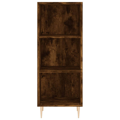 Hoge Kast 34,5X34X180 Cm Bewerkt Hout Gerookt Eikenkleurig