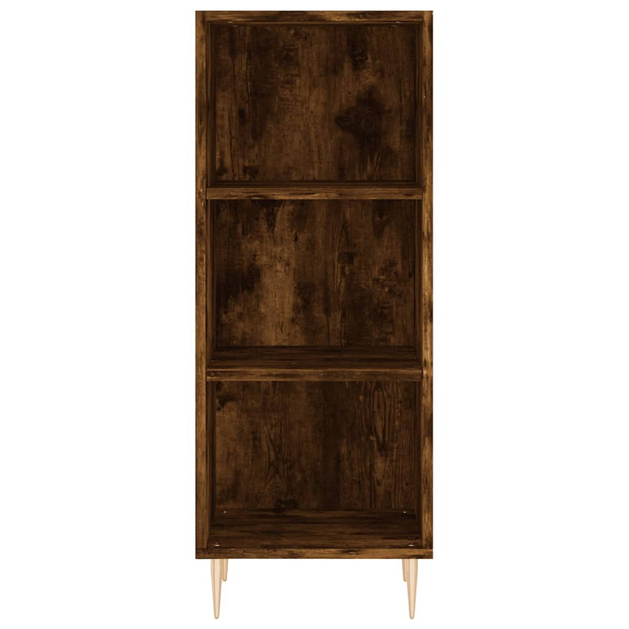 Hoge Kast 34,5X34X180 Cm Bewerkt Hout Gerookt Eikenkleurig
